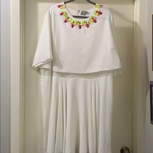 White jeweled color dress